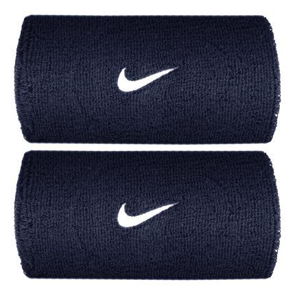 Swoosh Classic Doublewide Wristband long - dark blue. white