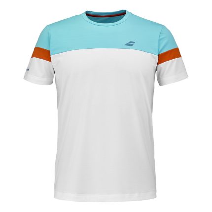 Crew Neck T-Shirt Men - white, orange