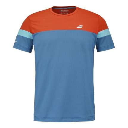 Crew Neck T-Shirt Men - dark blue, orange
