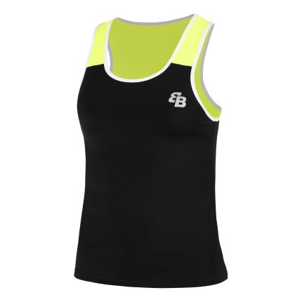Shanghai Tank Top Women-Black,Neon Yellow