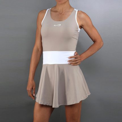 Orbit Dress Women-beige, white