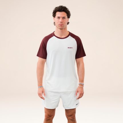 Performance Raglan Contrast T-Shirt Men - off white, red